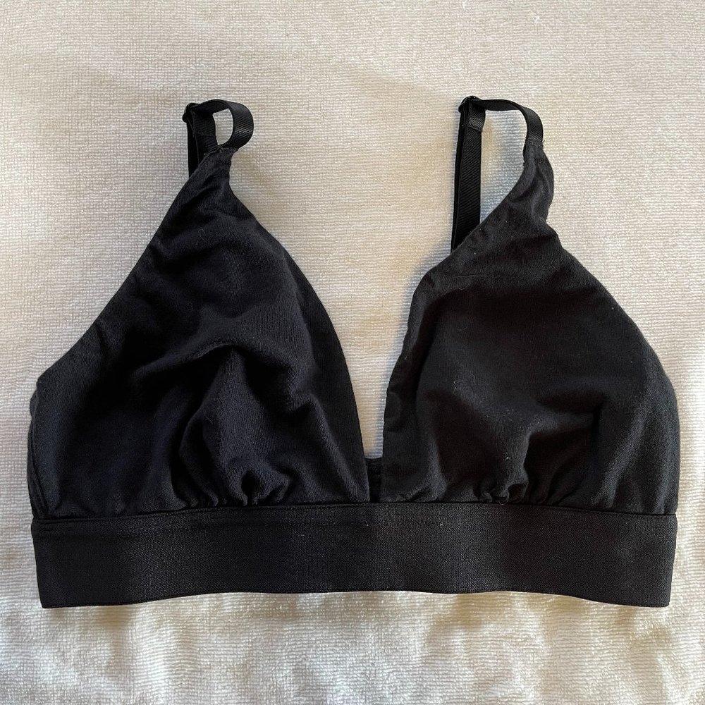 Negative Underwear - Cotton Triangle Bra - Black - Wirefree - 32D 32DD 34C 34D